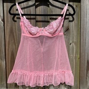 Fredericks of Hollywood Pink Babydoll Cami